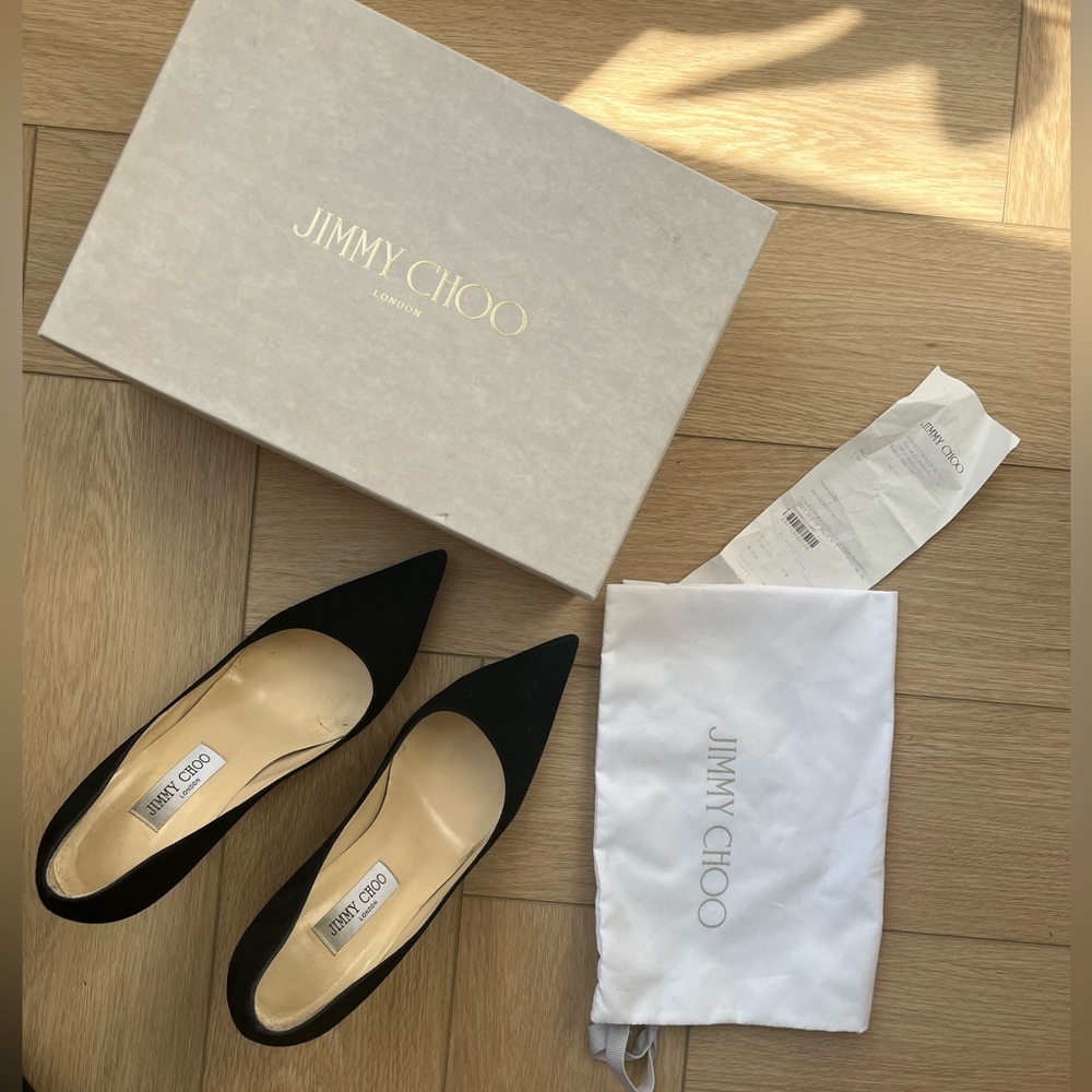 Jimmy Choo Abel Black Suede Pumps 10.5 // 40.5